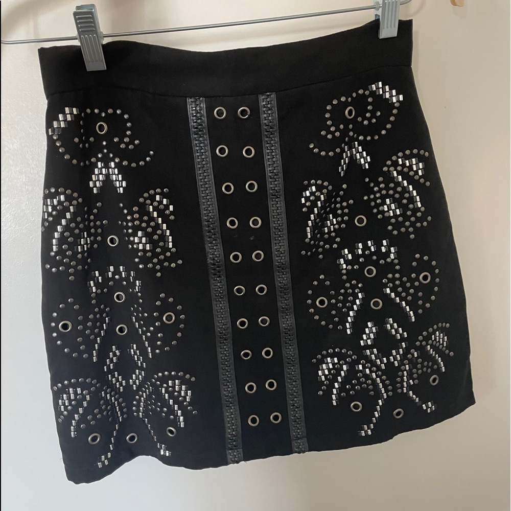 LF embellished black mini skirt